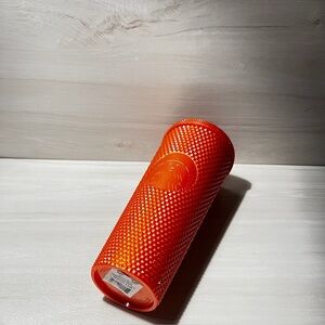 STARBUCKS- Orange Bling Studded Tumbler